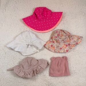 Baby Girl Sun Hat & Beanie Lot Gap, Carter’s & More Multi-Size